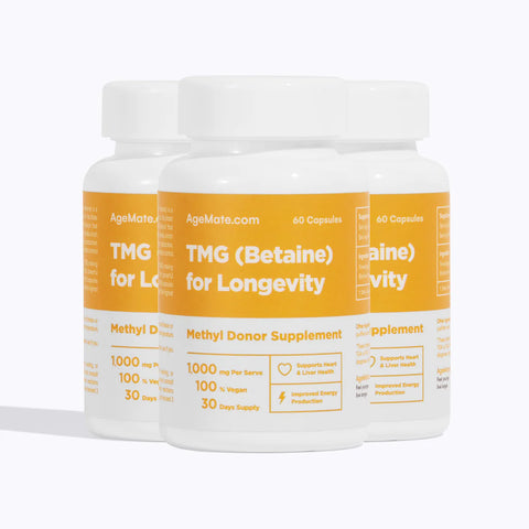 3-Pack of TMG (Betaine) Capsules for Methyl Donation (60 x 500mg)