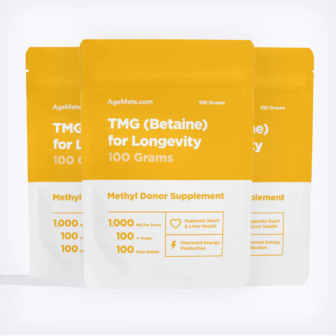 3-Pack of 100g Pure TMG (Betaine) Powder for Methyl Donation